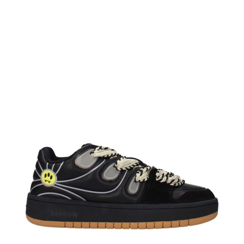 Barrow Black Leather Low Top Women's Sneakers